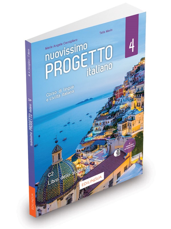 Nuovissimo Progetto italiano 4 ist die vierte Stufe (C2) eines Kurses der modernen italienischen Sprache und Zivilisation, der alle Stufen des Gemeinsamen Europäischen Referenzrahmens abdeckt.
